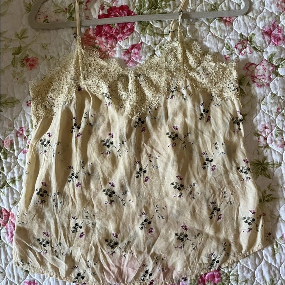 Abercrombie & Fitch Yellow Lace Camisole Top